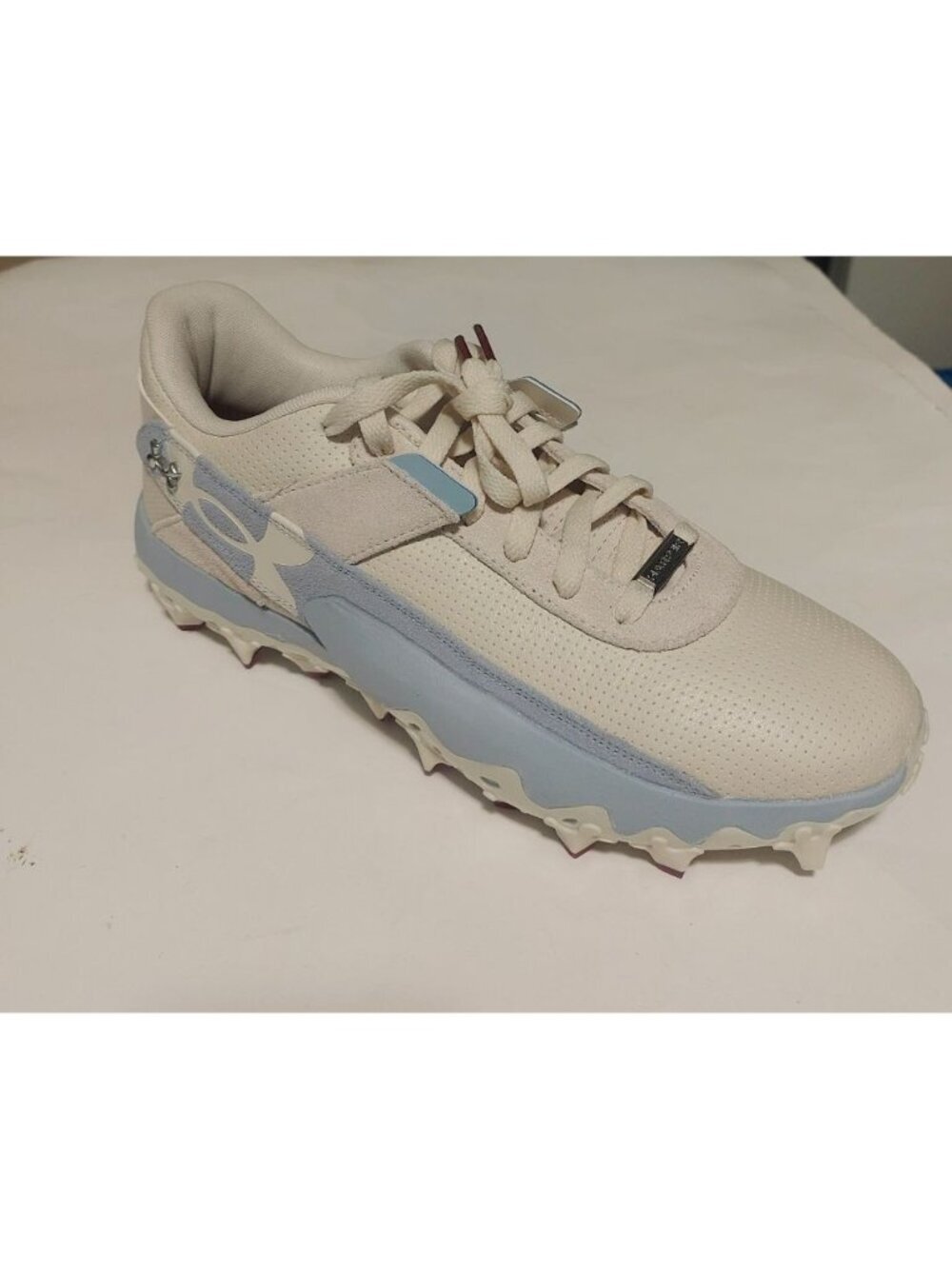 Under Armour Mens Size 10.5 UA Harper 10 Pro TPU Baseball Cleats Stone Blue Calm